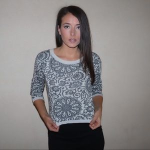 Cotton Emporium Print Cropped Sweater